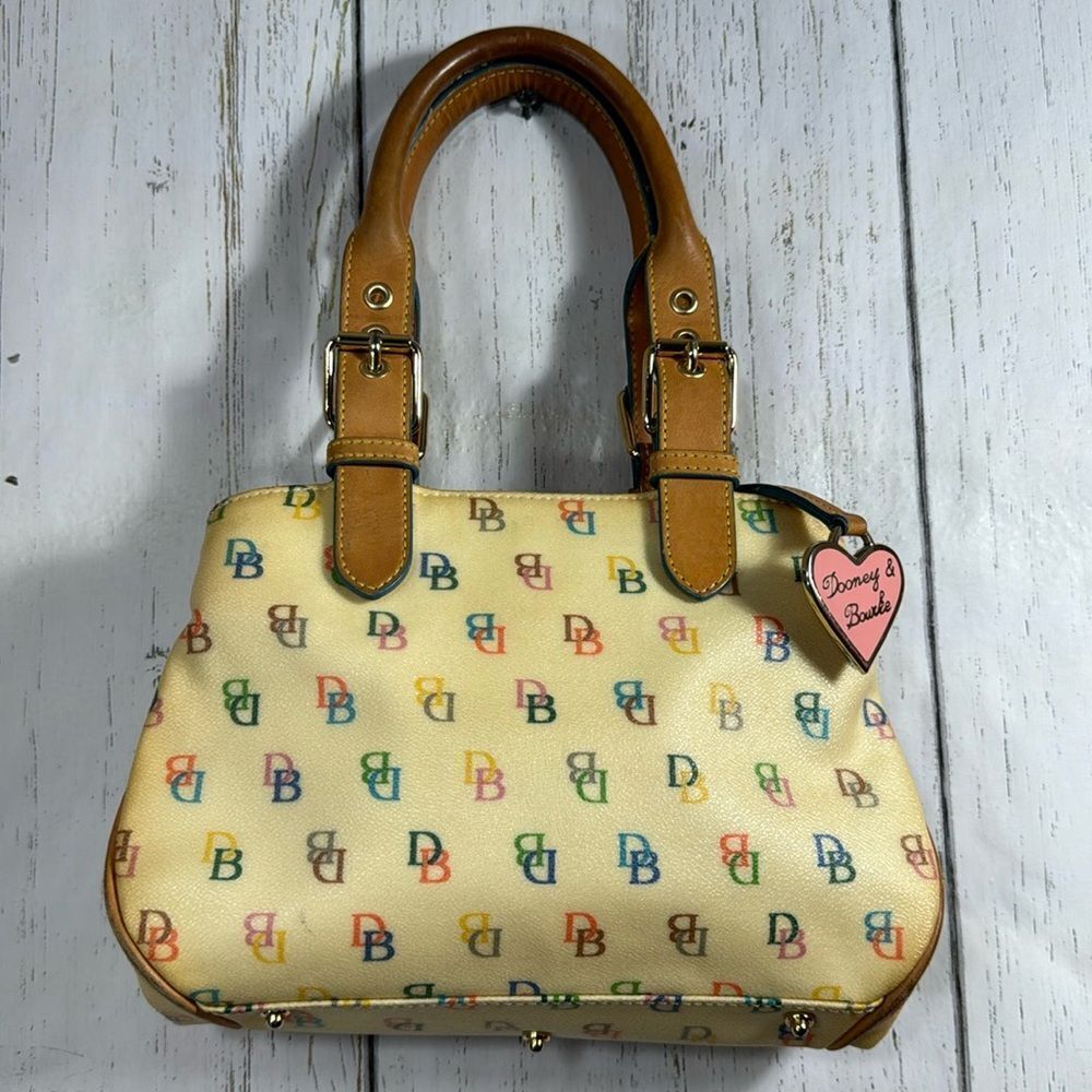 Dooney & Bourke Mini Tote Leather Signature Logo Coated Adjustable Zip Handbag